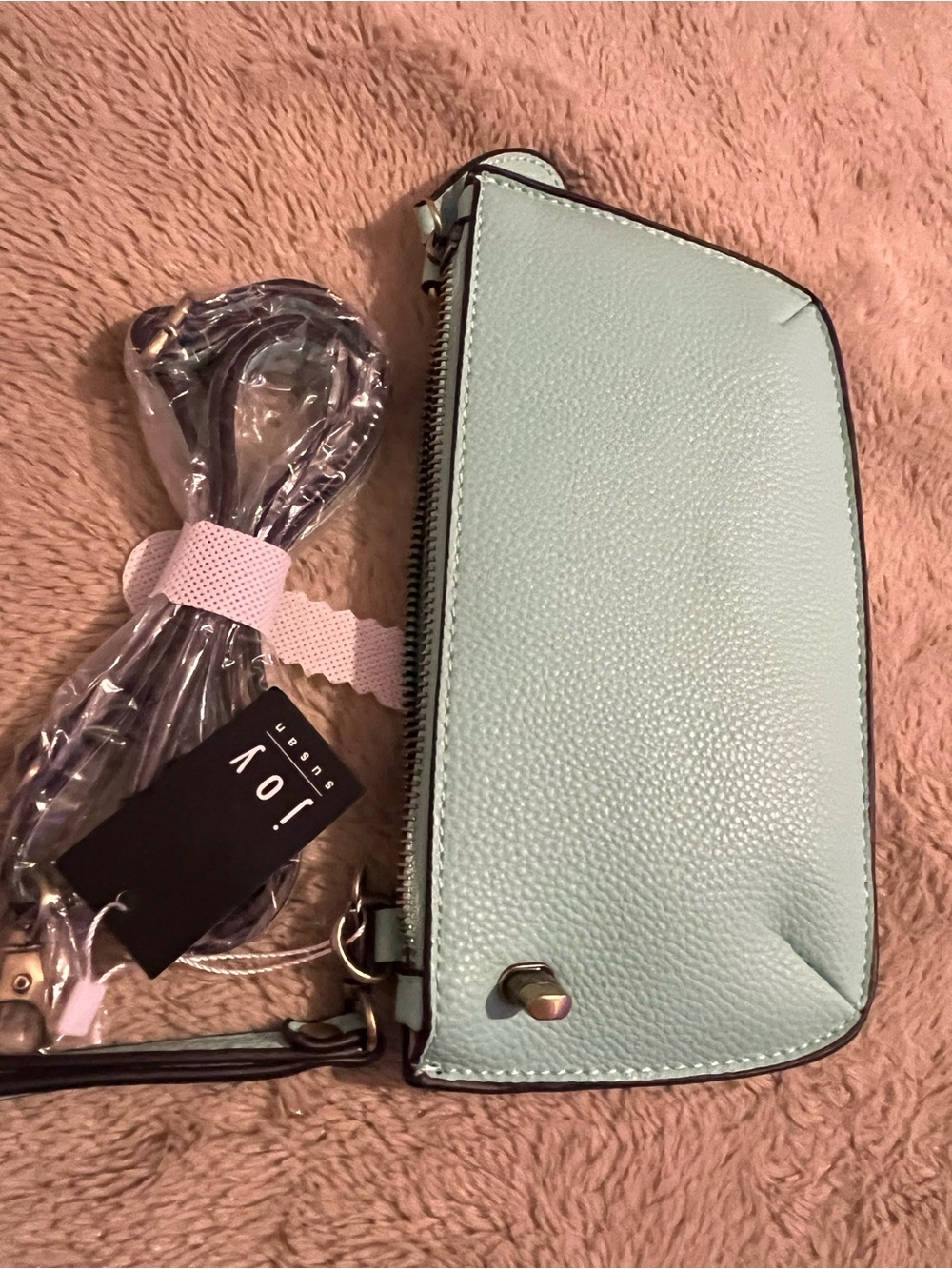 Joy Susan Mint Green Pebbled Wristlet - Picture 6 of 6